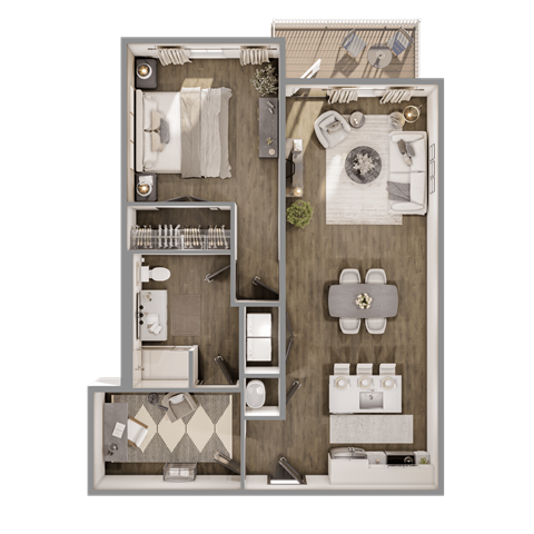 Sage floorplan at The Leo Myrtle Beach, Myrtle Beach, South Carolina.